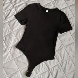 Rib Knit Black bodysuit